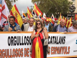 Josep Anglada, entre los manifestantes.