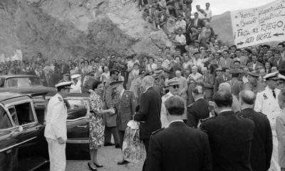 Franco, inaugurando el pantano de Oliana, en Lérida. (José Demaría Vázquez, Campúa)