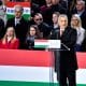 El primer ministro de Hungría, Viktor Orbán, en su discurso en la 'Marcha de la Paz', que conmemora la Revolución Húngara de 1956. REUTERS