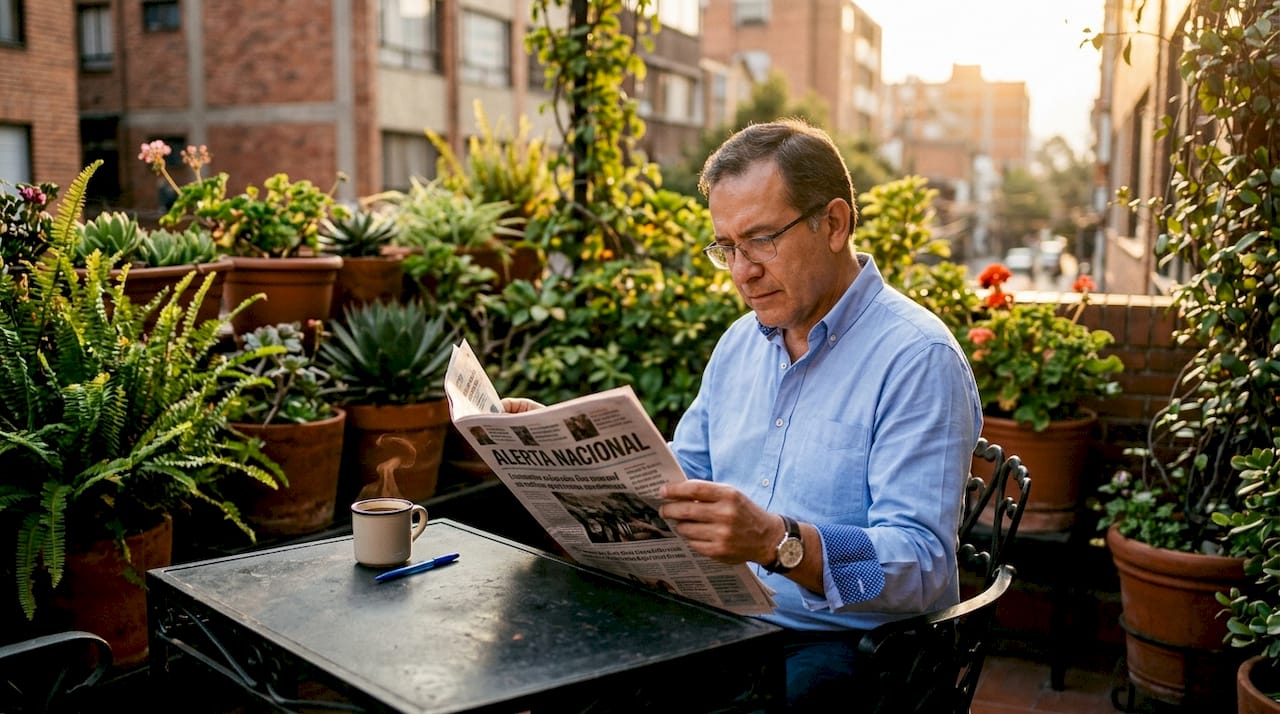 Hombre hojeando un periódico y fijándose en la influencia de la publicidad en los medios