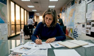 Periodista analizando noticias que han sido censuradas