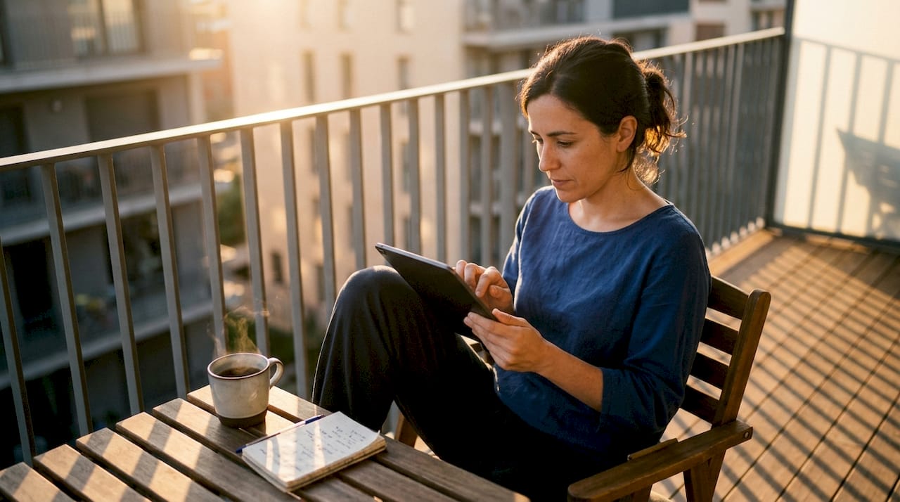 Mujer analizando la veracidad de las noticias que encuentra en internet