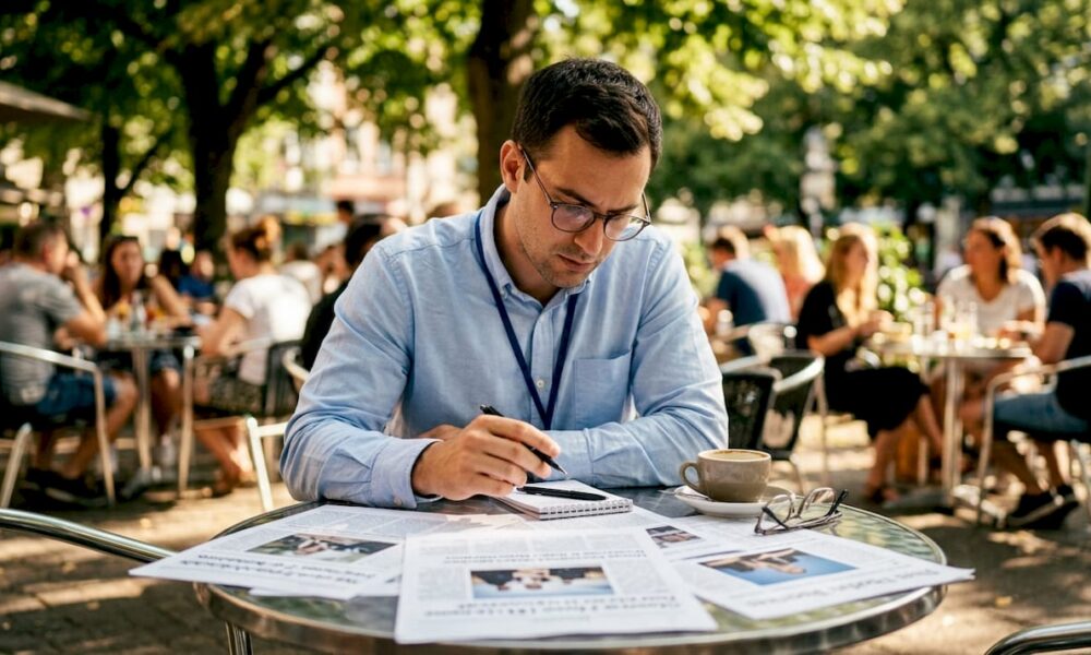 Especialista analizando la cobertura informativa en medios impresos
